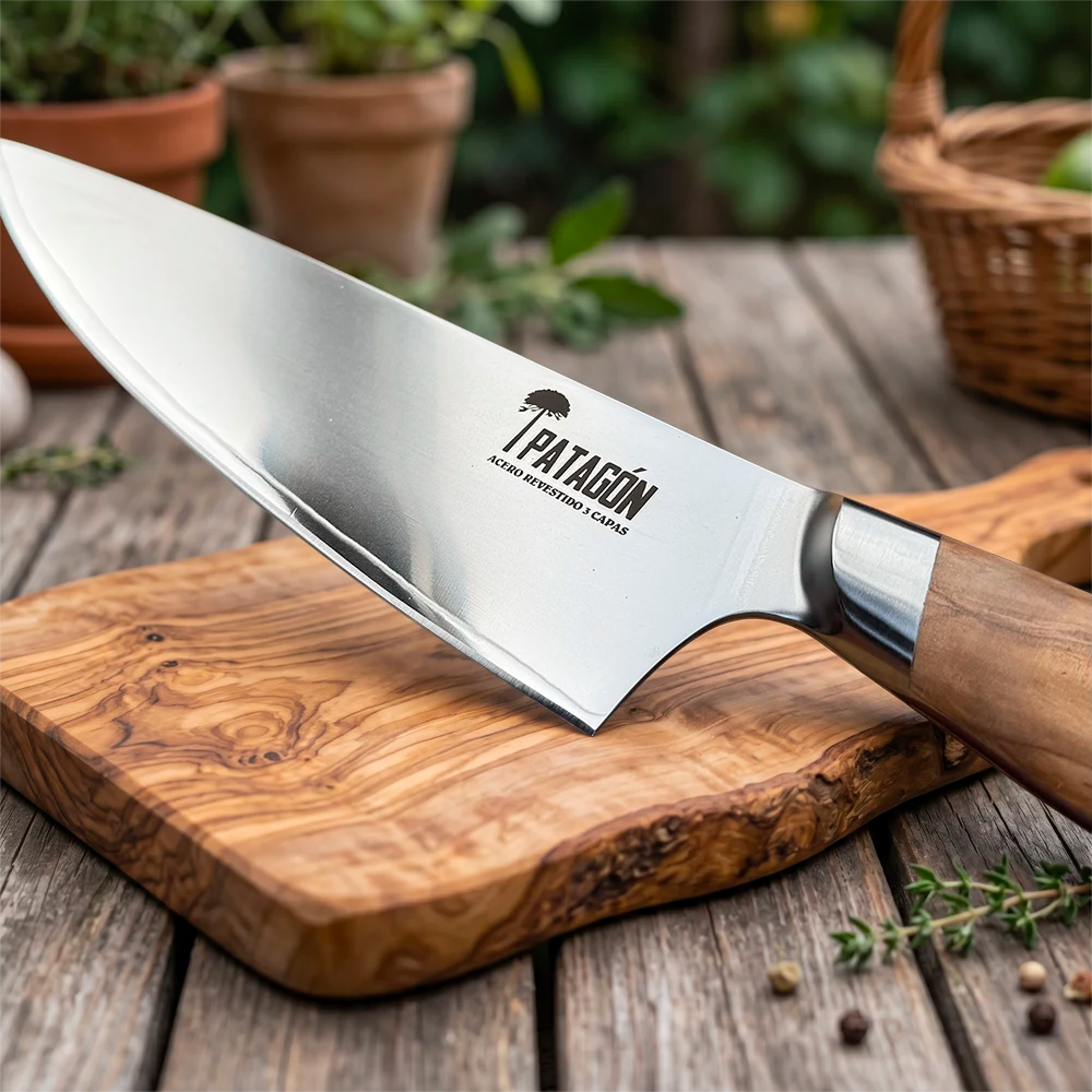Cuchillo de asado acero revestido 3 capas hoja 20 cm - HUEMUL