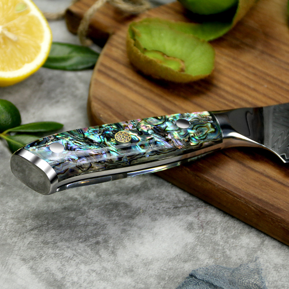 NÁCAR DE MAR - Santoku Damasco 67 capas hoja 18 cm PATAGÓN