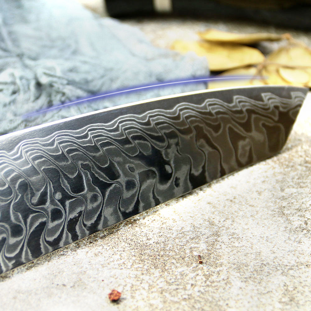 OLIVO - Cuchillo Kiritsuke Patagón Damasco 45 capas hoja ancha 20 cm - Cuchillos Mundo Patagon