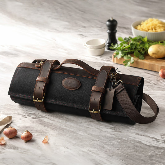 Bolso porta cuchillos profesional de 12 espacios - Negro