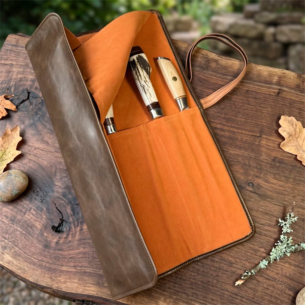 Bolso porta cuchillos de 4 espacios de eco-cuero