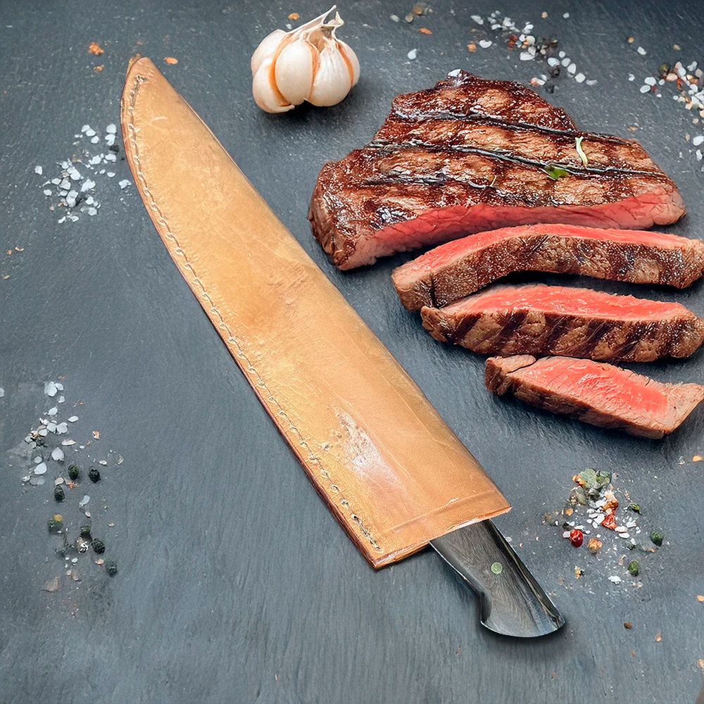 Cuchillo de asado artesanal acero Inox. hoja 20 cm LEGADO - HUEMUL - Cuchillos Mundo Patagon