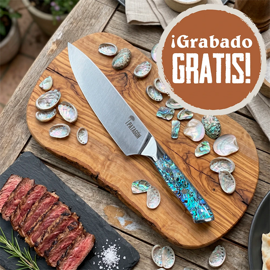 Cuchillo Acero Alemán Inox. hoja 18 cm Nácar