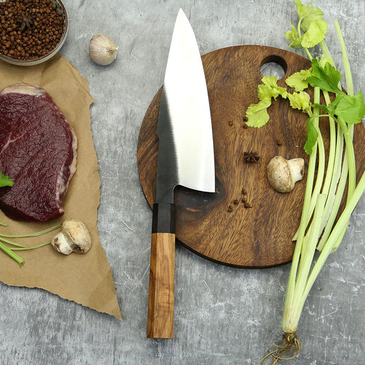 Hibrido Chef Madera Olivo 21 cm Acero Alto Carbono PATAGÓN
