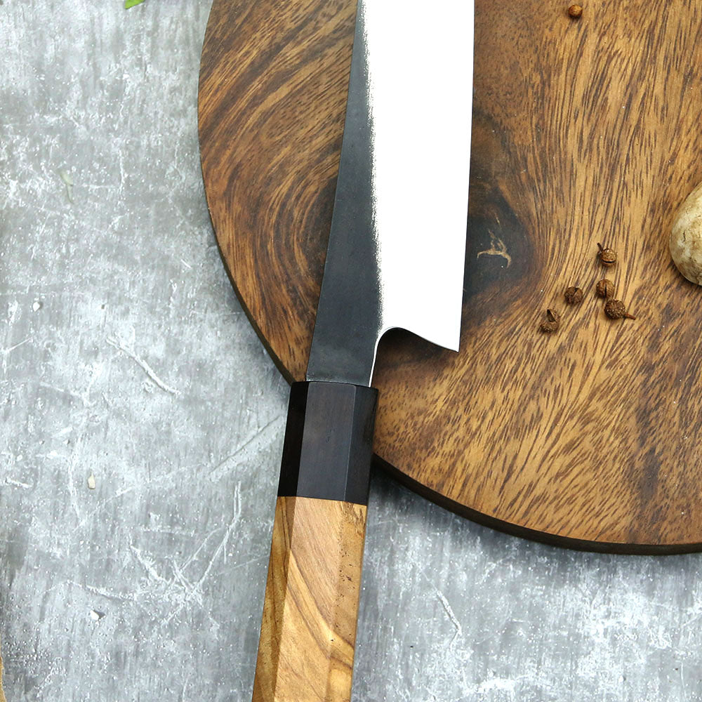 Hibrido Yanagiba Madera Olivo 24 cm Acero Alto Carbono