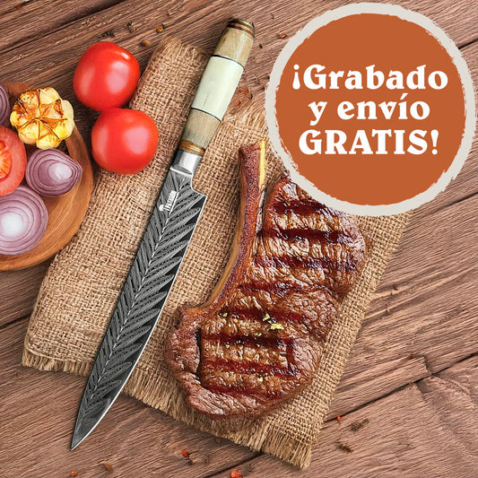 PATAGÓNICO - Cuchillo Asador Acero Alemán Artesanal hoja 24 cm PATAGÓN