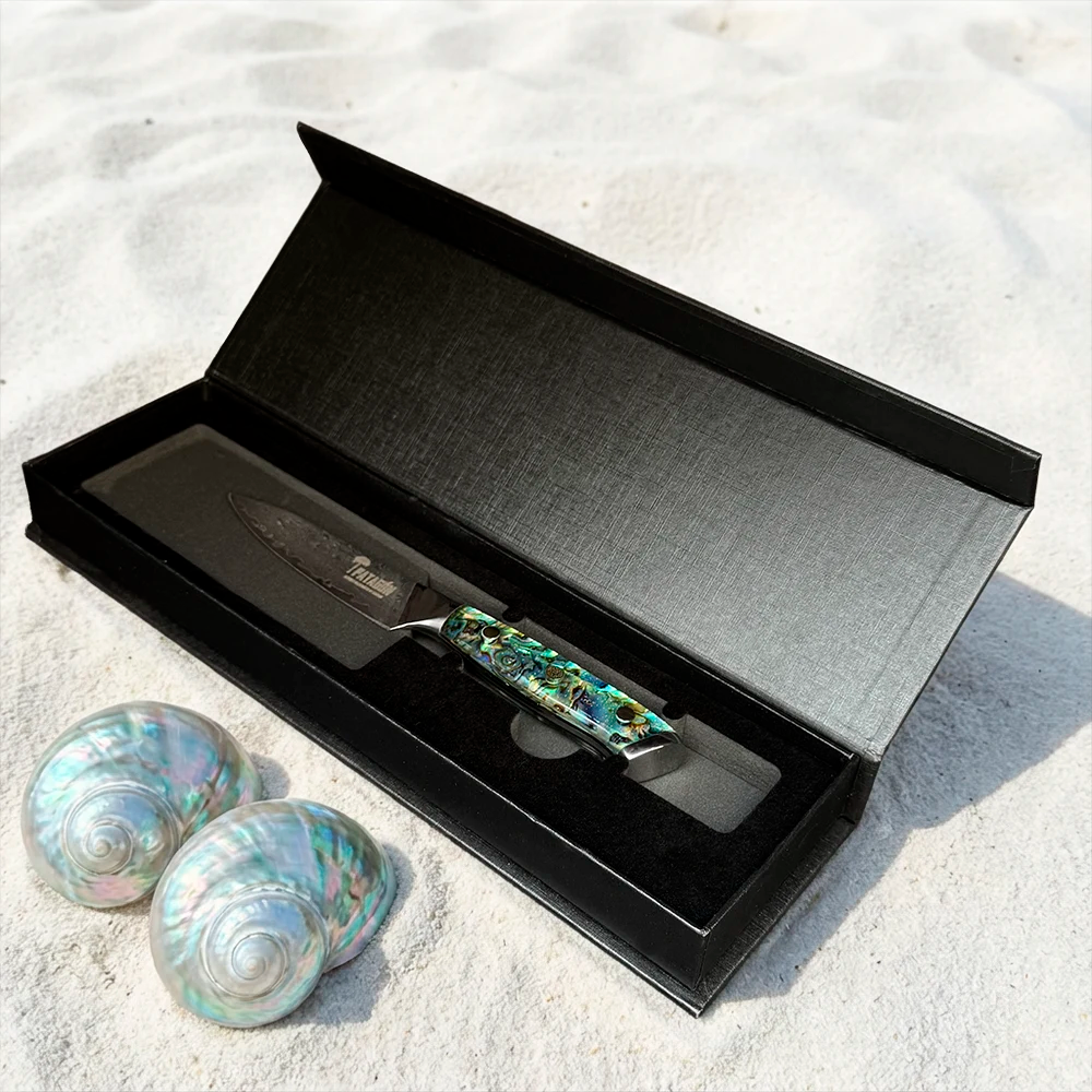 Cuchillo Puntilla Damasco 67 capas hoja 10 cm - NÁCAR DE MAR