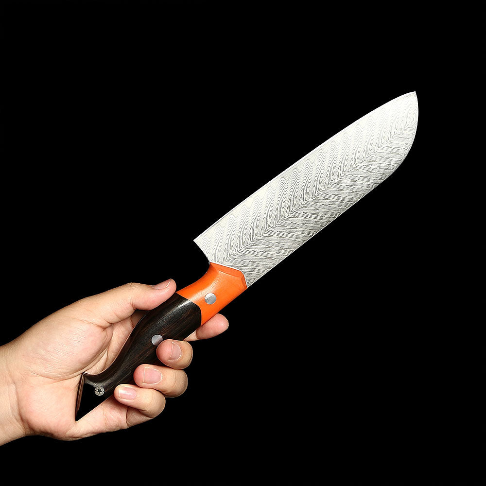 Cuchillo Santoku Damasco 67 capas hoja 18 cm