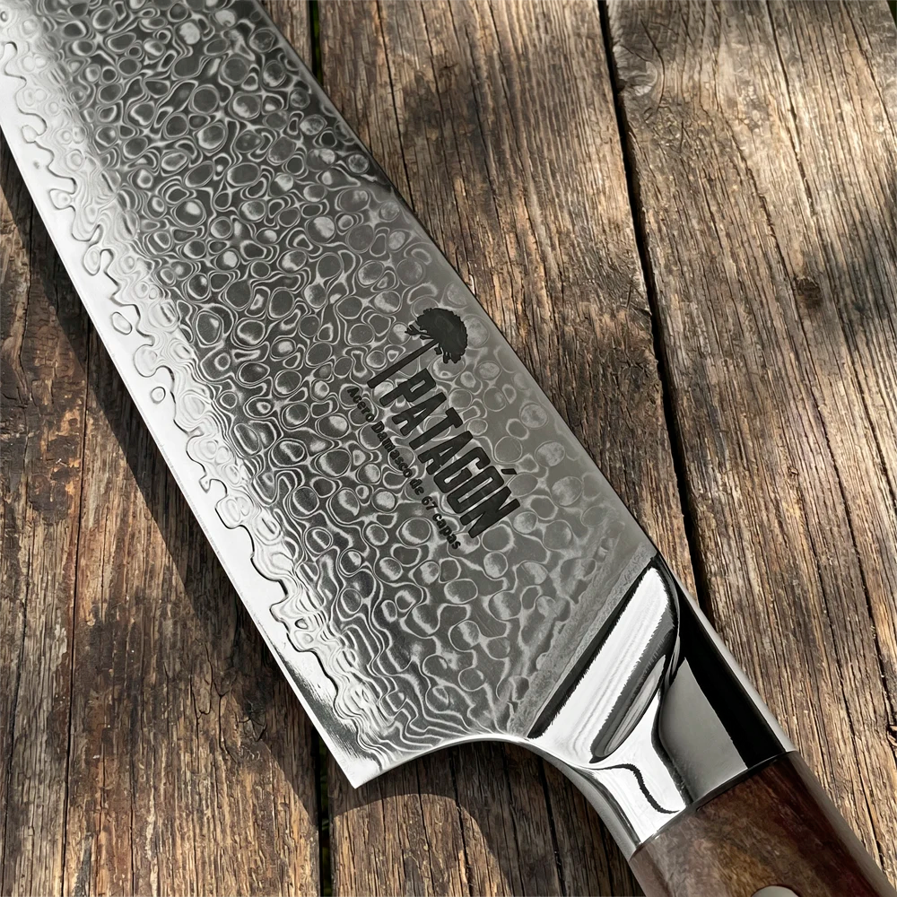 Cuchillo Chef Acero Damasco 67 capas hoja 20 cm - CAOBA