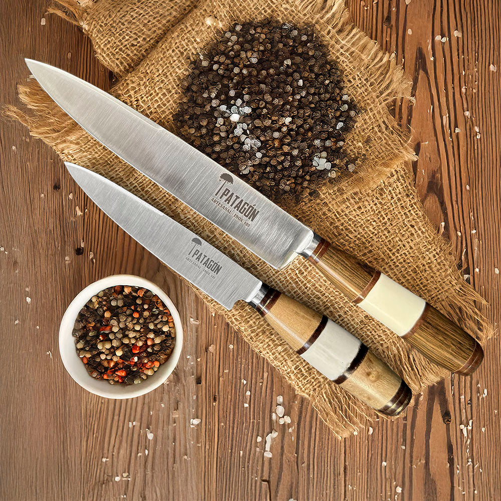 Set Cuchillos Parrillero Hermanos Gaucho - Cuchillos Mundo Patagon