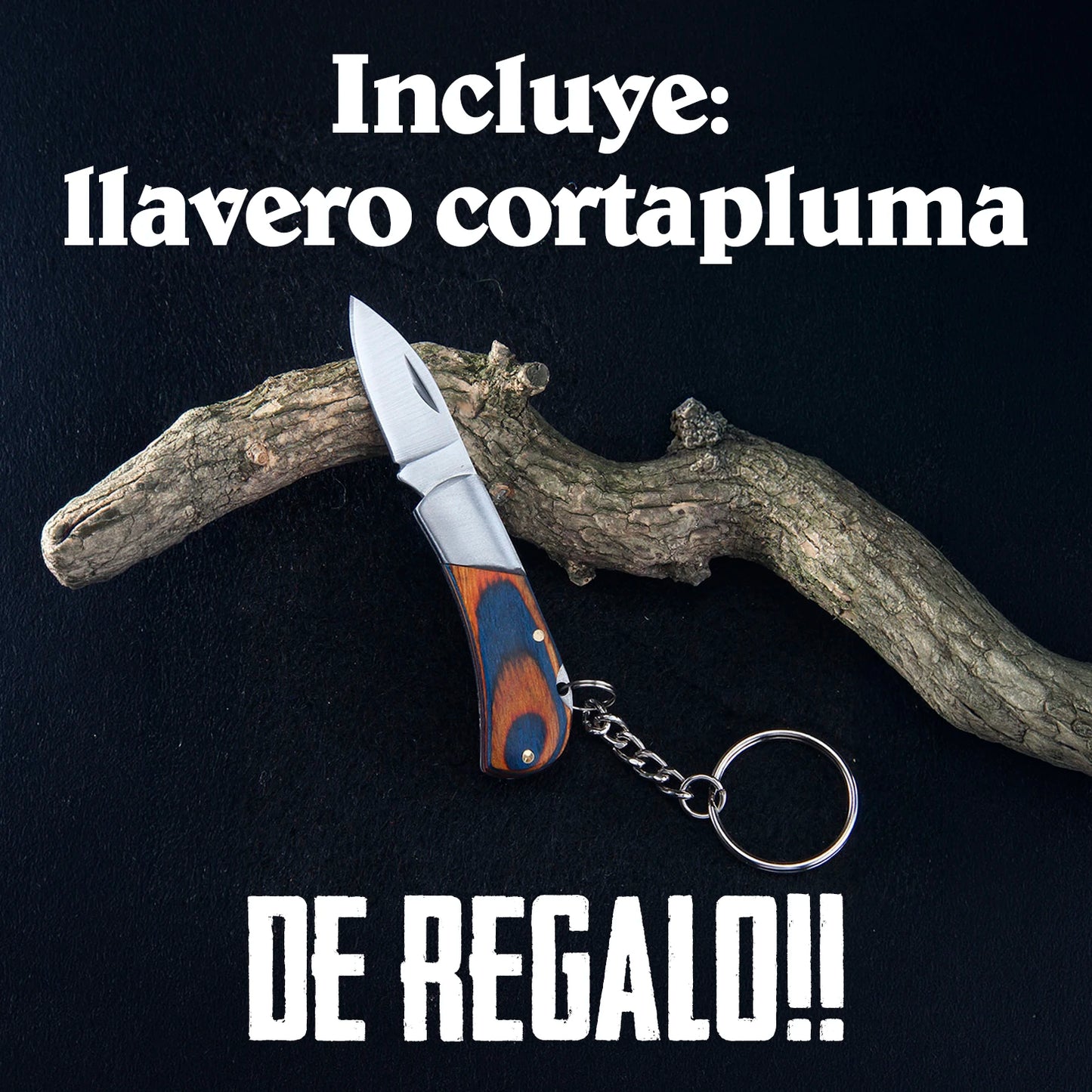 Cuchillo Acero Alemán Inox. hoja 18 cm + Llavero cortapluma regalo