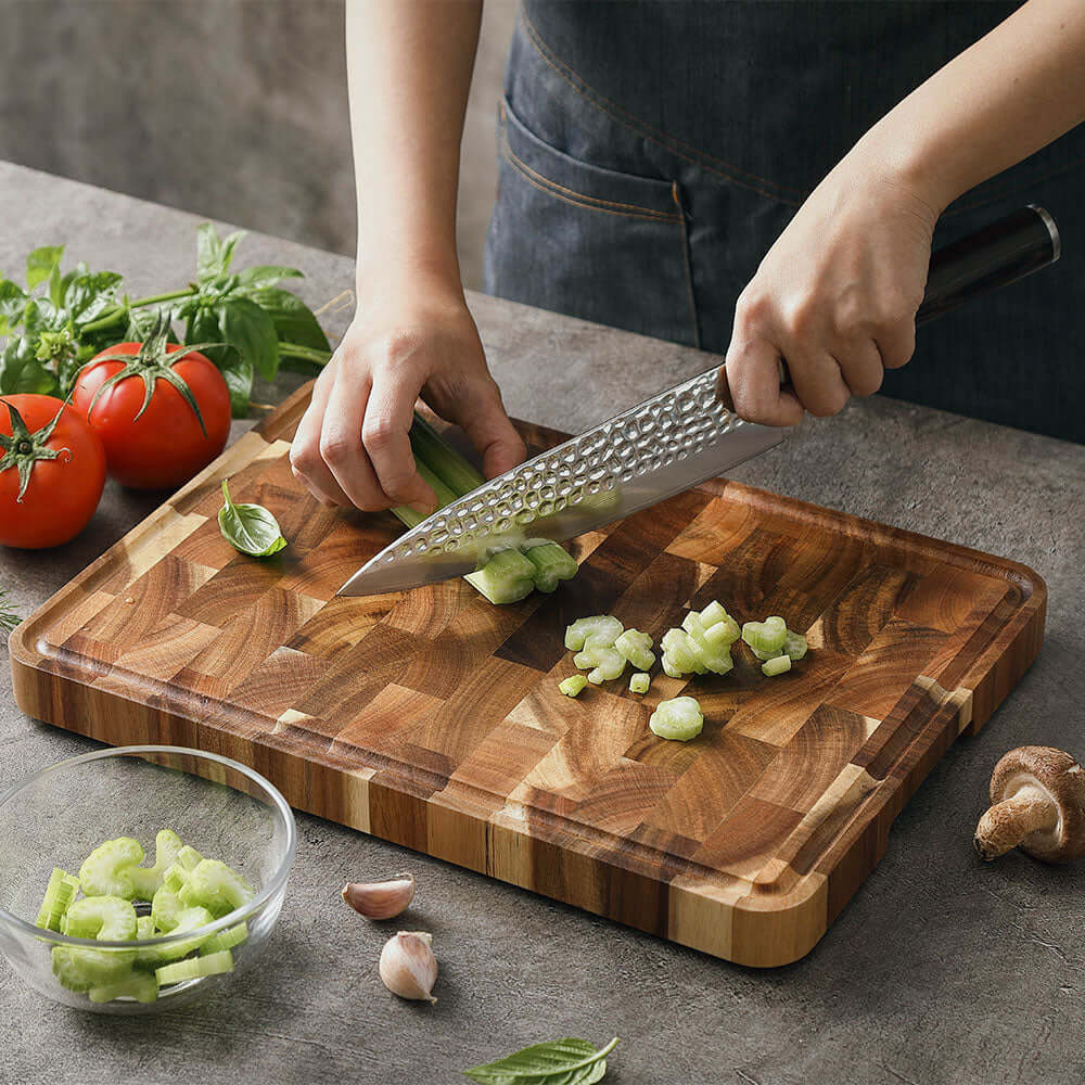 Tabla Parrillera "Endgrain" 35x25 cm Acacio