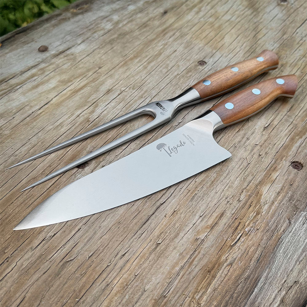 Set parrillero Cuchillo + Tenedor - PELLÍN - Cuchillos Mundo Patagon