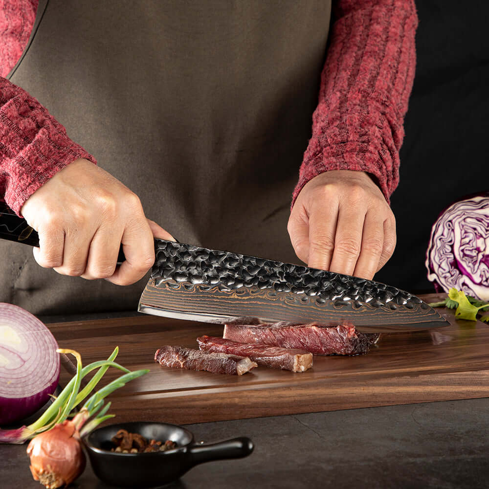 VETAS DE COBRE - Cuchillo CHEF PRO Acero Damasco 37 capas Hoja 20 cm LEGADO (7697687904358)