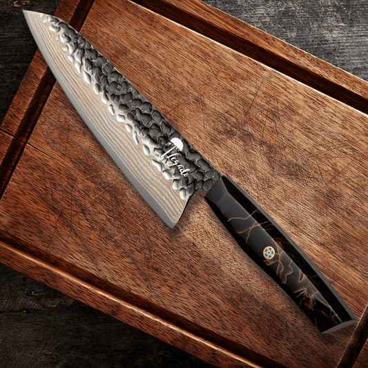 VETAS DE COBRE - Cuchillo CHEF PRO Acero Damasco 37 capas Hoja 20 cm LEGADO