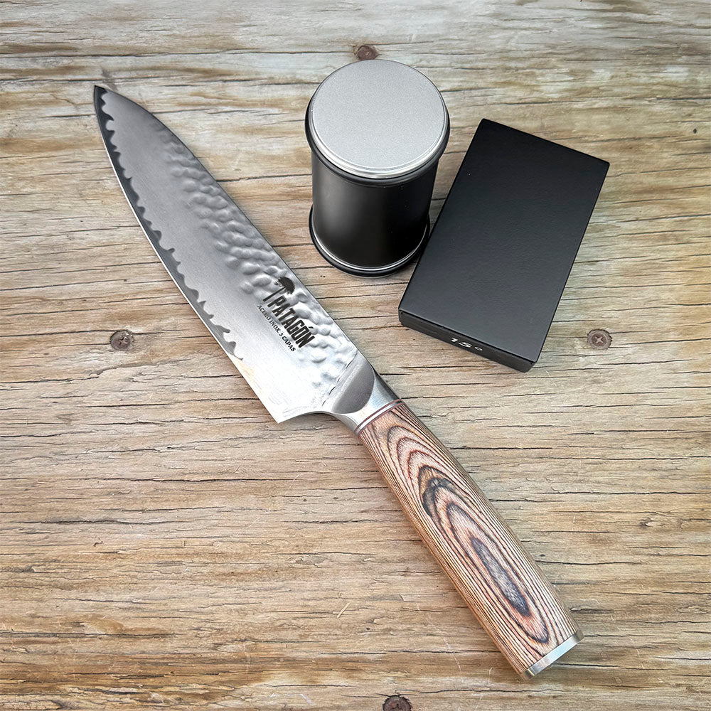 Cuchillo Parrillero Viva el Asado + Afilador Roller - Cuchillos Mundo Patagon