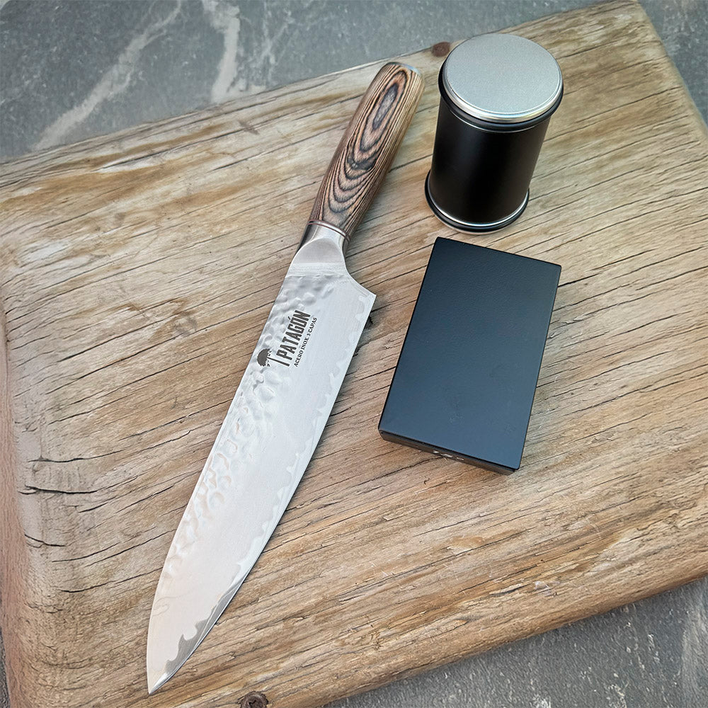 Cuchillo Parrillero Viva el Asado + Afilador Roller - Cuchillos Mundo Patagon