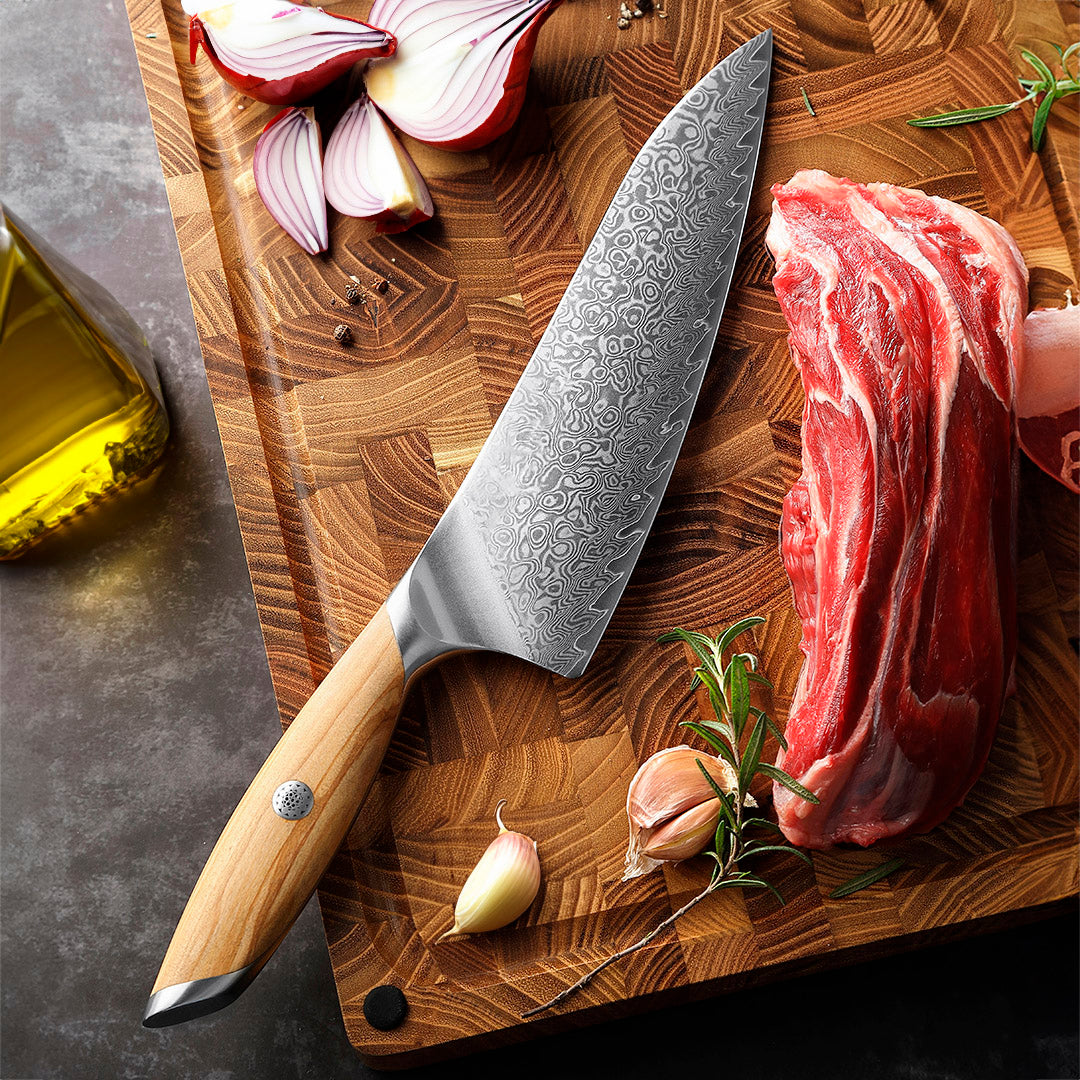 SALTO DE PUMA - Cuchillo Gyuto Damasco 73 hoja hoja 21 cm capas LEGADO