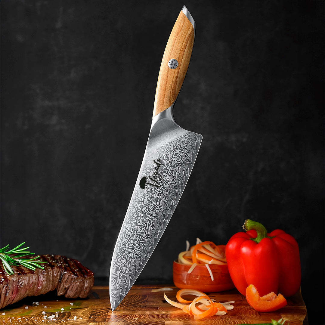 SALTO DE PUMA - Cuchillo Gyuto Damasco 73 hoja hoja 21 cm capas LEGADO