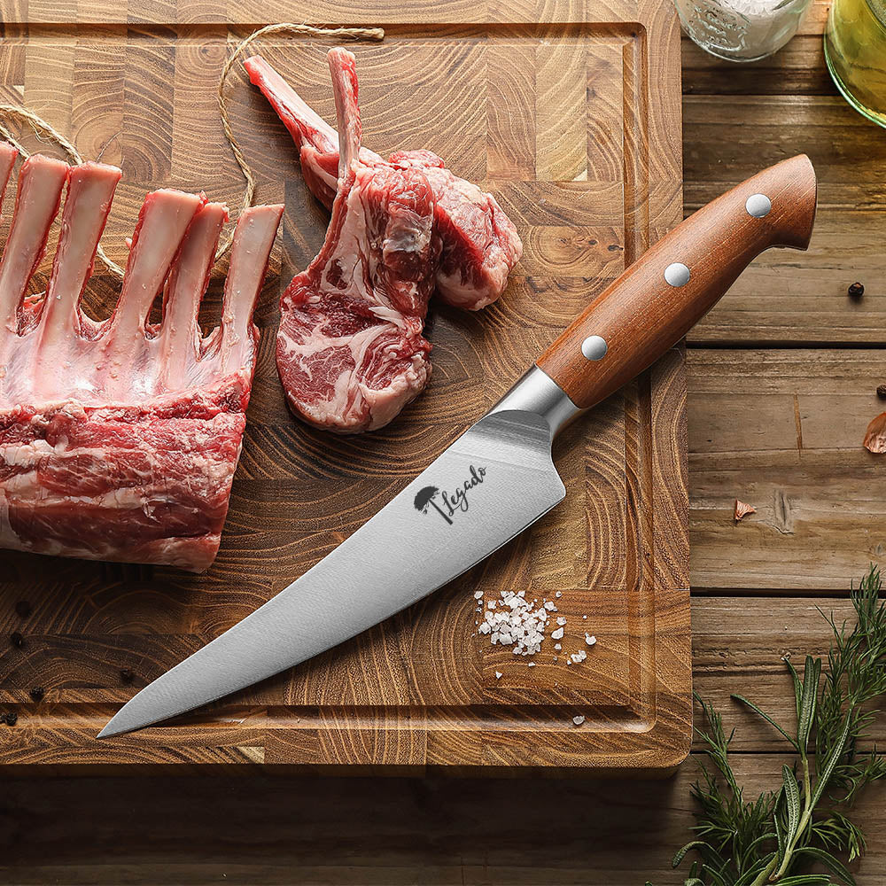 PELLÍN - Cuchillo Despostador Acero Alemán Premium Hoja 16 cm PATAGÓN Con caja regalo Con Grabado