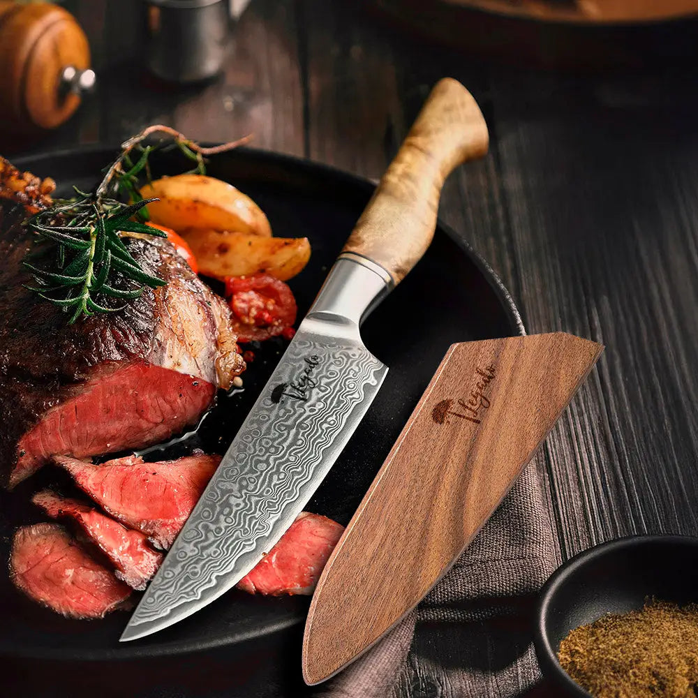 ABEDUL - Cuchillo Utilitario Damasco 67 hoja 13 cm capas LEGADO