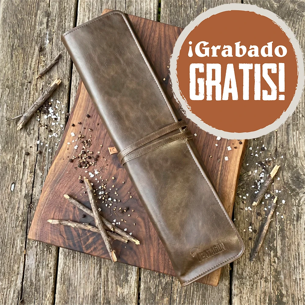 Bolso porta cuchillos de 4 espacios de eco-cuero