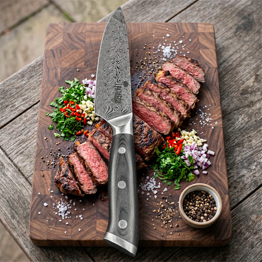 Cuchillo de asado hoja 20 cm PATAGÓN - CARBONO TRUCHA