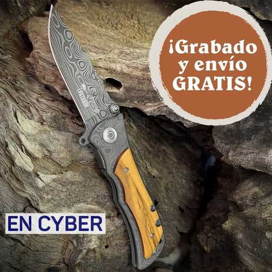 Cortapluma Acero Inox Revestido Damasquinado PATAGÓN - DAMASCUS