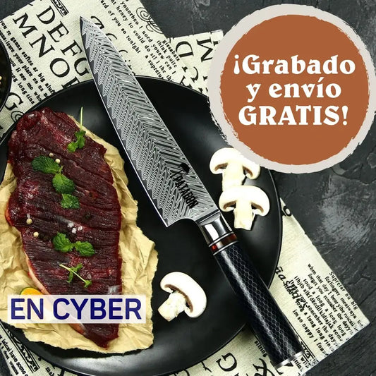 Cuchillo Chef Damasco 67 capas hoja 20 cm PATAGÓN - TRUCHA PANAL