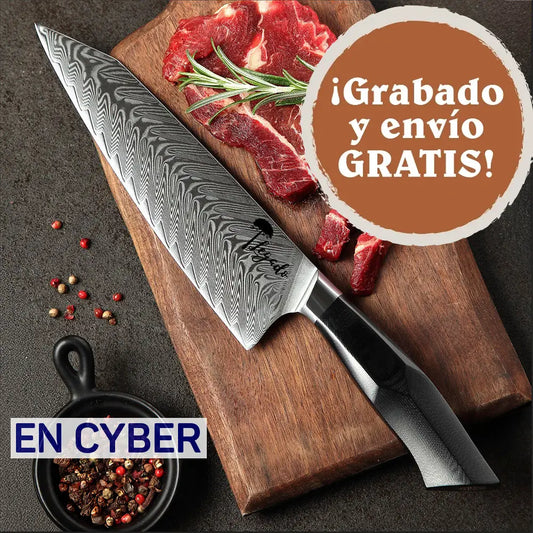 Cuchillo Kiritsuke Damasco 67 capas hoja 20 cm LEGADO - MEDIA NOCHE