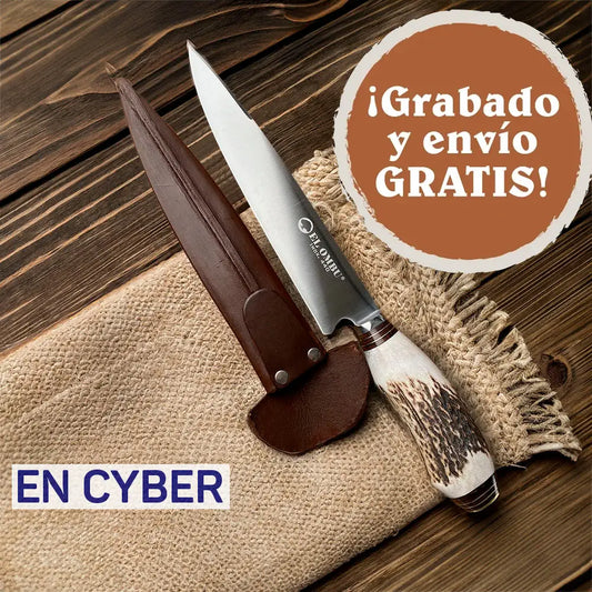 Cuchillo Parrillero hoja 20 cm Artesanal Asta Ciervo PATAGON - GAUCHO