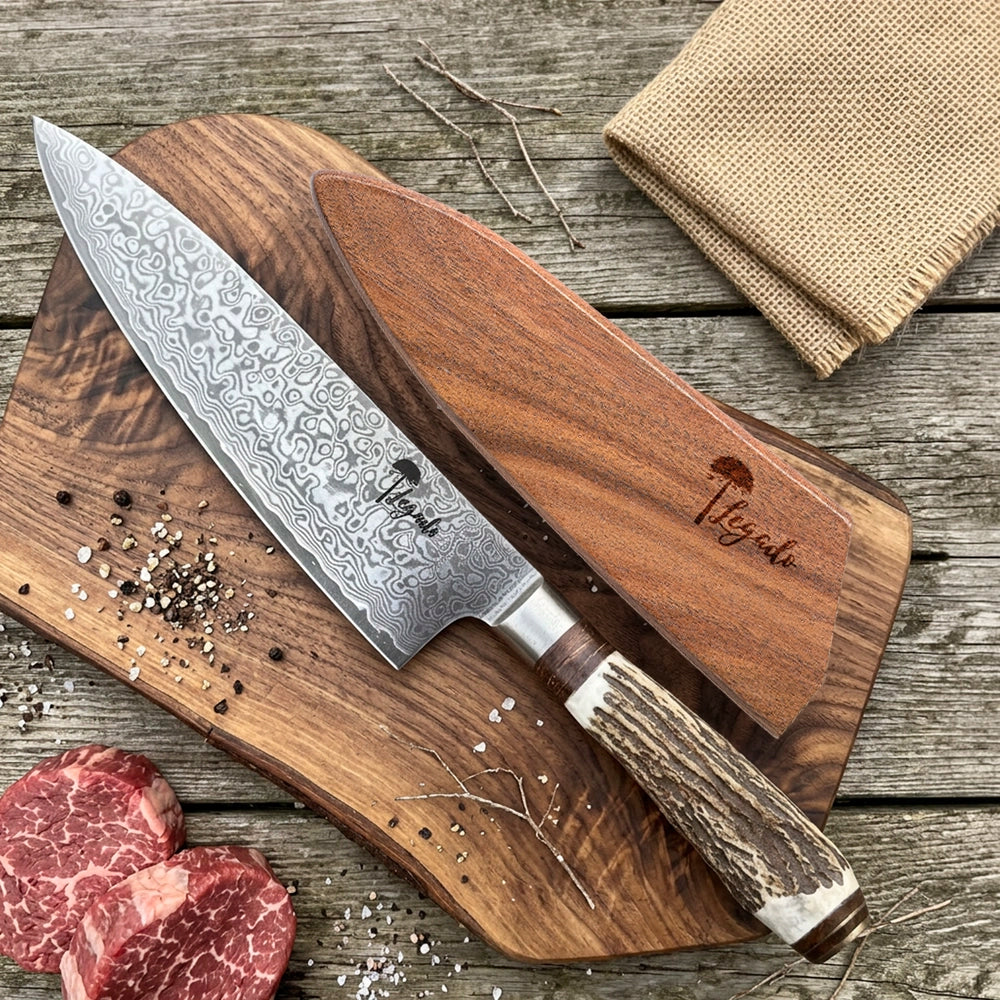Cuchillo Acero Damasco 67 capas Artesanal LEGADO - CIERVO