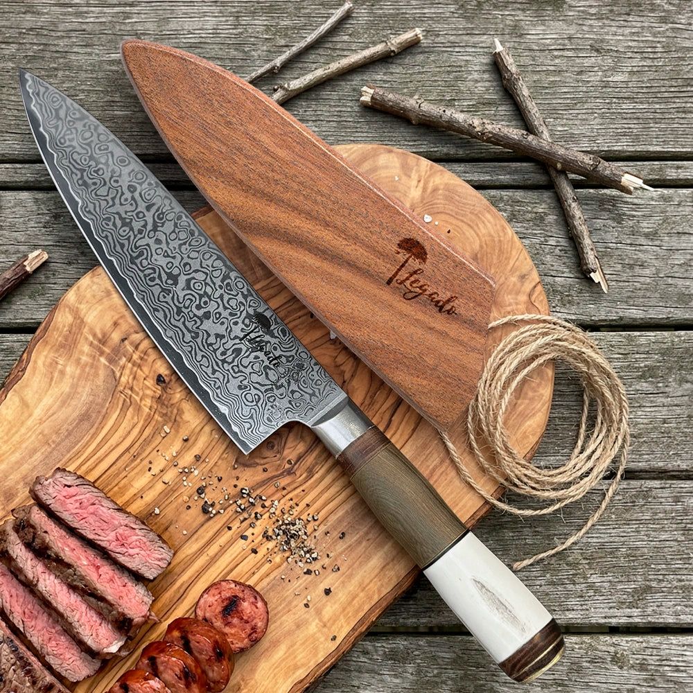 Cuchillo Acero Damasco 67 capas Artesanal LEGADO - CLAVEL