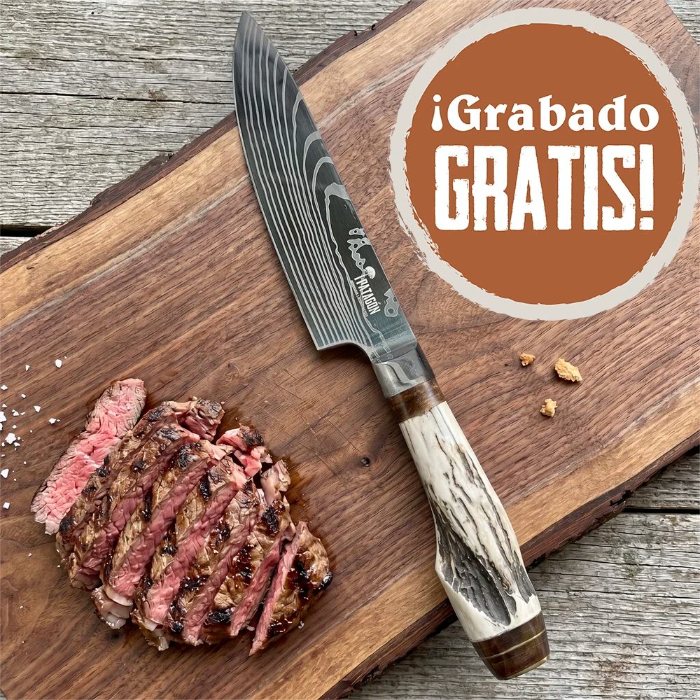 Cuchillo Asador Artesanal hoja 16 cm PATAGÓN - PATAGÓNICO OLAS