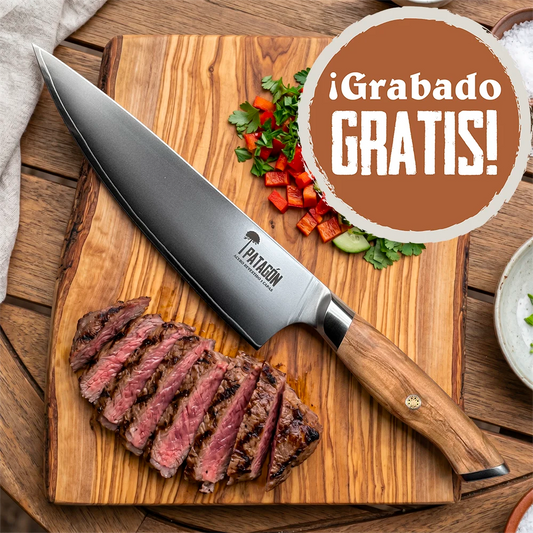 Cuchillo de asado acero revestido 3 capas hoja 20 cm - HUEMUL