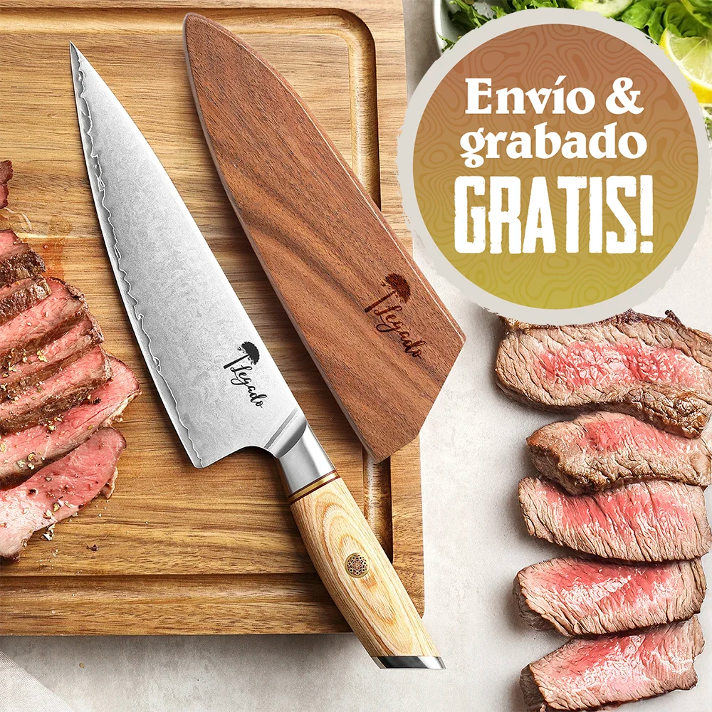 Cuchillo Parrillero PRO Damasco 3 capas hoja 21 cm LEGADO - ANDES
