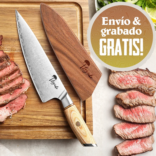 Cuchillo Parrillero PRO Damasco 3 capas hoja 21 cm LEGADO - ANDES