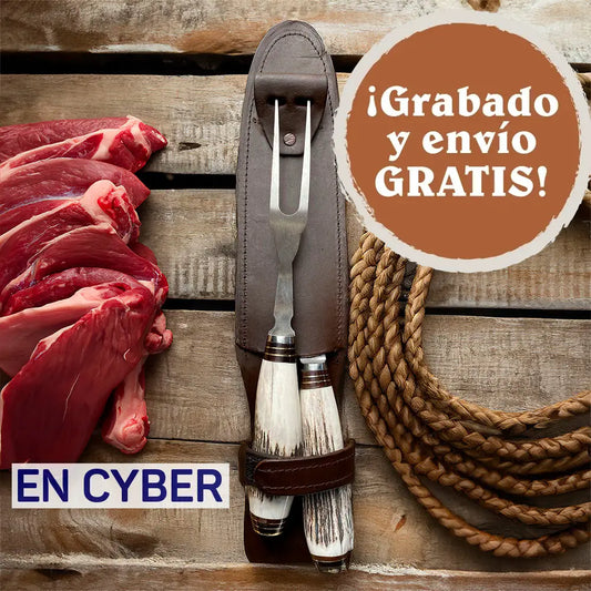 GAUCHO - Set Verijero Parrillero Artesanal Asta Ciervo 20 cm PATAGÓN