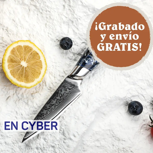 GLACIAR - Cuchillo Petty Patagon Damasco 67 capas hoja 10 cm PATAGÓN
