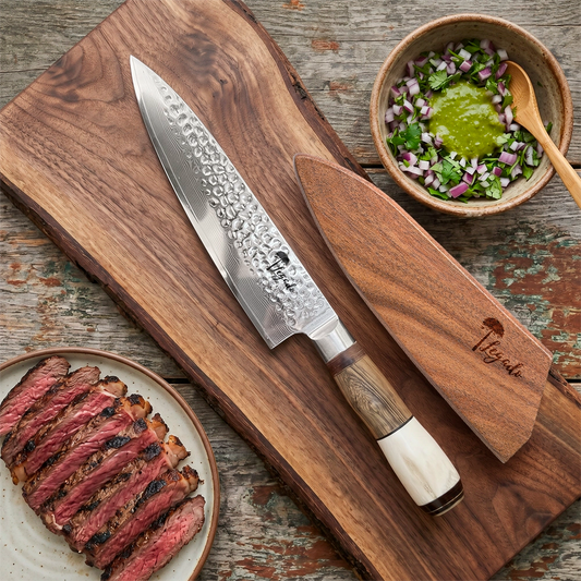 Cuchillo Acero Damasco 67 capas Artesanal LEGADO - CLAVEL MARTILLADO