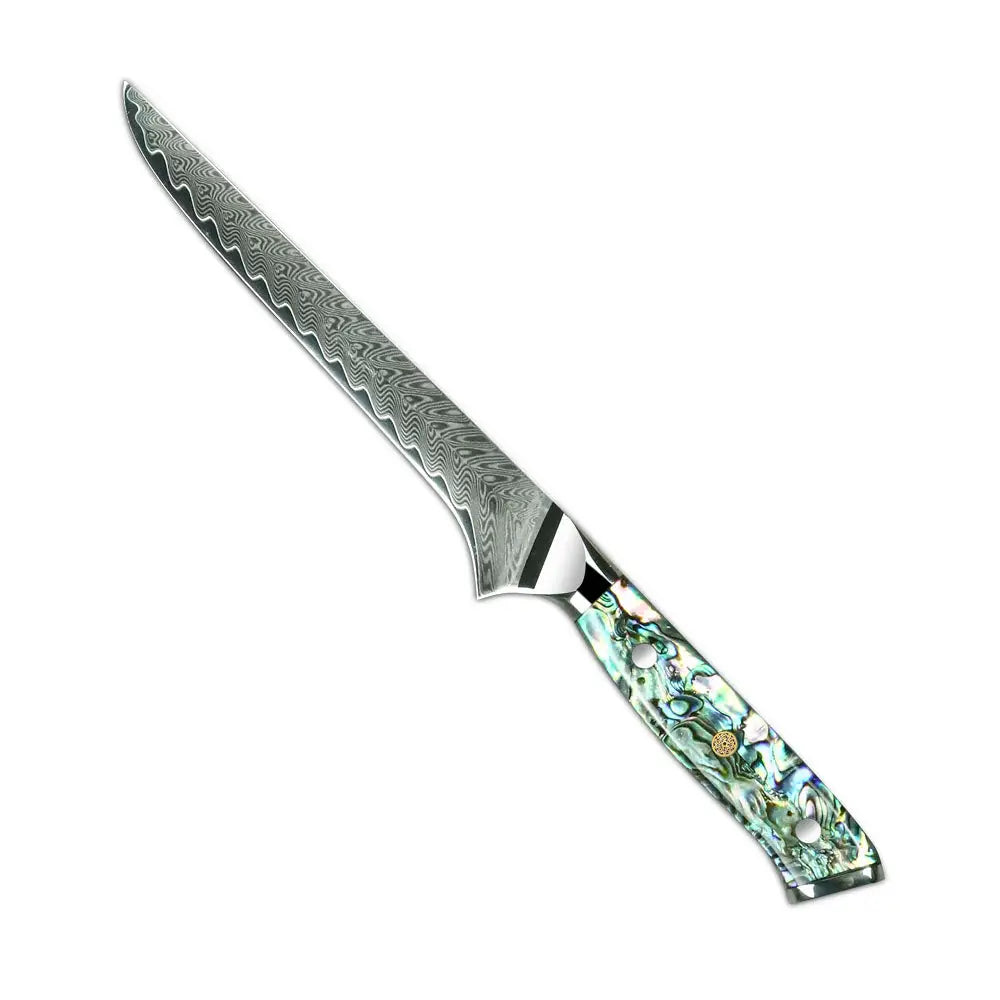 NÁCAR - Cuchillo Deshuesador Damasco 67 capas hoja 14 cm DAMASCO