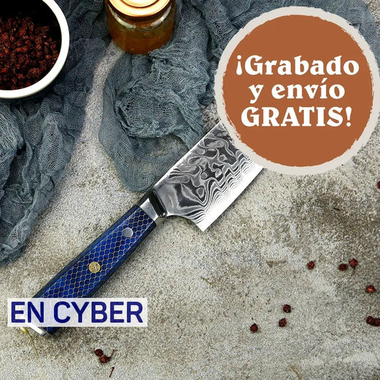 OCEANO - Cuchillo Kiritsuke Damasco 45 capas hoja ancha 20 cm PATAGÓN