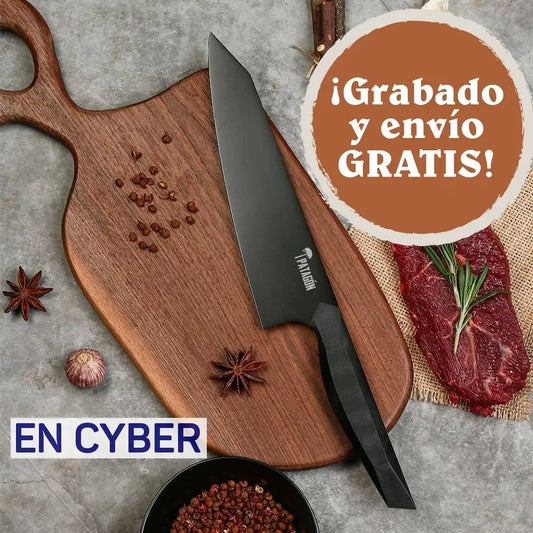 TITANIO NEGRO - Kiritsuke Acero Revestido Titanio hoja 18 cm PATAGÓN