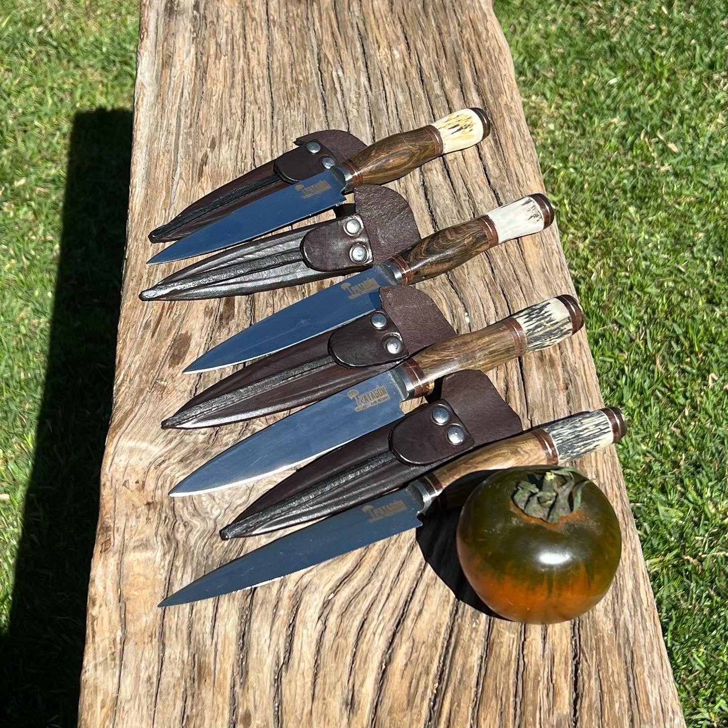Juego 4 cuchillos Artesanal Ciervo Madera 12 cm